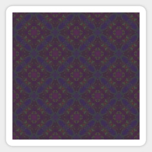 Dark Purple and Dark Green Circular Pattern - WelshDesignsTP003 Sticker